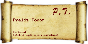 Preidt Tomor névjegykártya